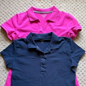 Nautica women’s Polo Shirt Duo - Fuchsia and Navy size M